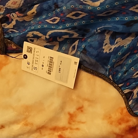 Zara Beaded Trim Flowing Sheer Top - Picture 10 of 10